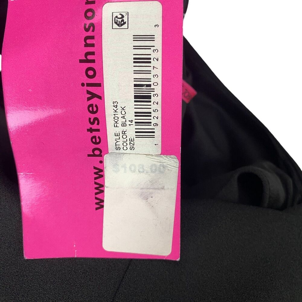 Betsey Johnson Scuba Crepe Midi Dress Women Size14 Black - Picture 3 of 16